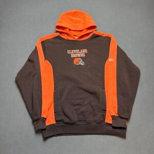 Reebok Cleveland Browns NFL Hoodie Brown Orange Football (kids Sweatshirt XL )